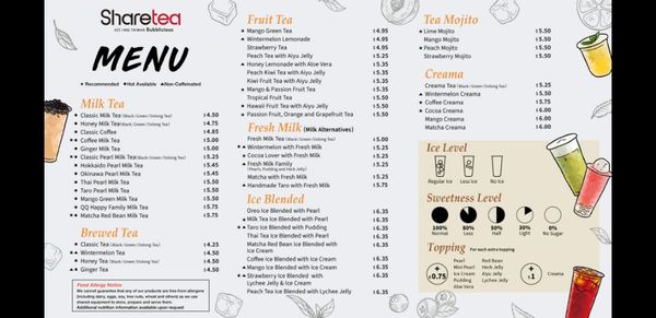 Menu photo 2 Sharetea Lynnwood, WA