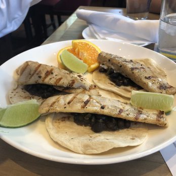 Vail Golf Club - Grilled fish tacos, altered to my son's liking (minus avocado and sauce)...he devoured them!! - Golf Near Me - Vail, Colorado