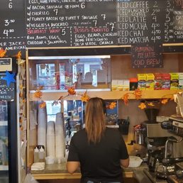 a woman at the counter