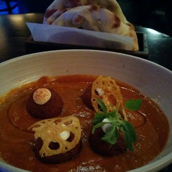 ROOH - Jackfruit dumplings in a creamy tomato sauce.The dumplings tasted more like potato and the sauce was nothing special. - Indian Near Me - San Francisco, California ROOH - Jackfruit dumplings in a creamy tomato sauce.The dumplings tasted more like potato and the sauce was nothing special. - Indian Near Me - San Francisco, California