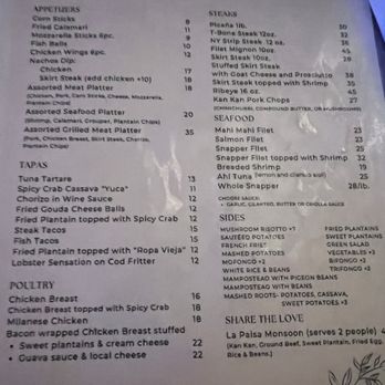Monsoon - Menu - Tapas Bars Near Me - Maleza Alta, Puerto Rico