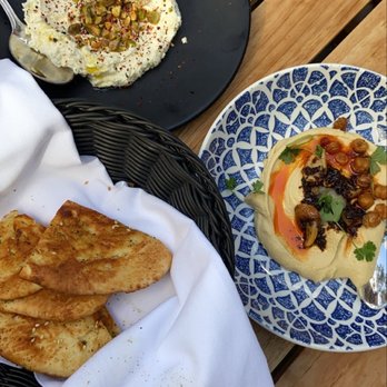 Aba - Whipped feta dip and smoked garlic hummus with pita bread - Mediterranean Near Me - Austin, Texas Aba - Whipped feta dip and smoked garlic hummus with pita bread - Mediterranean Near Me - Austin, Texas