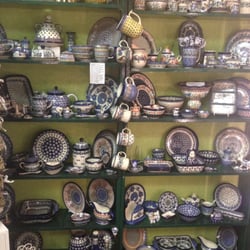 Hoffman's Patterns of the Past - Polish pottery display.