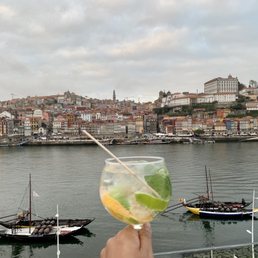 View of Porto from Gaia side; roofotop of Porto Cruz