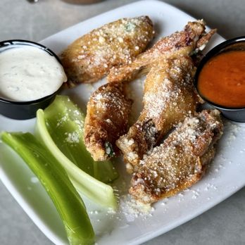 Fast Eddie's - Garlic parm wings with buffalo and ranch for dipping - American Near Me - Parma, Ohio