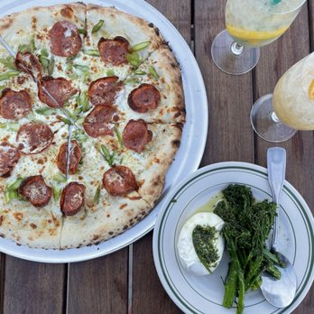 Cosmos Snack Bar - Special pizza, Brocollini and burrata and our drinks: Italicus and painkiller - Pizza Near Me - Reno, Nevada