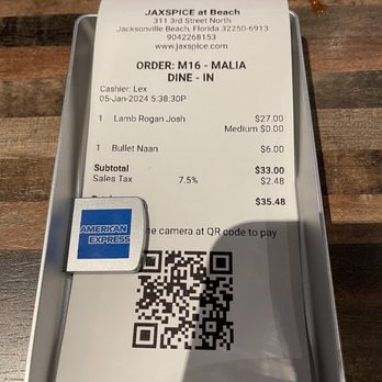 Jaxspice - The tab ain't bad. I left a 10 tip - Indian Near Me - Jacksonville Beach, Florida Jaxspice - The tab ain't bad. I left a 10 tip - Indian Near Me - Jacksonville Beach, Florida