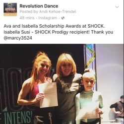 Isabella Susi selected as Shock Intensive Prodigy and Ava Trendel awarded Shock Scholarship!!!