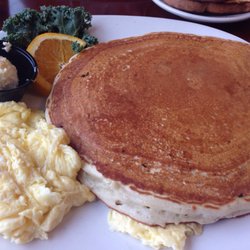 1 pancake and 2 eggs. HUGE pancake!