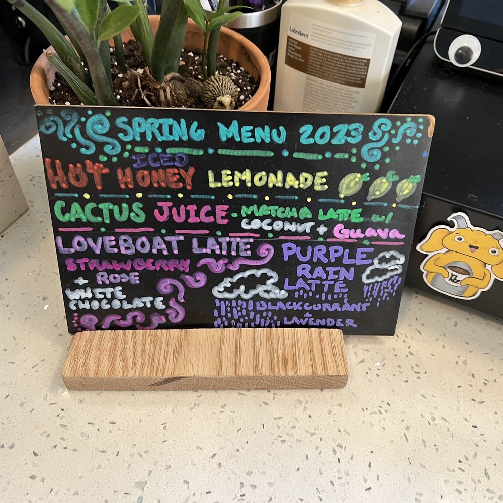 Spring menu (purple rain is delicious). Spring menu (purple rain is delicious).