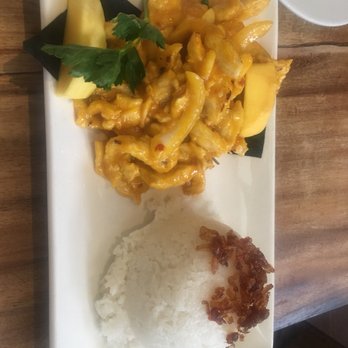 Burma Superstar - Mango chicken with coconut rice. - Burmese Near Me - Alameda, California Burma Superstar - Mango chicken with coconut rice. - Burmese Near Me - Alameda, California