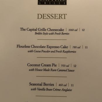 The Capital Grille - Dessert Menu - Steakhouses Near Me - Plano, Texas The Capital Grille - Dessert Menu - Steakhouses Near Me - Plano, Texas