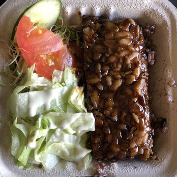 Peace Café - Take-out (1/2 sandwich; sub with rice) "Tempting Tempeh" ($8). - Vegan Near Me - Honolulu, Hawaii Peace Café - Take-out (1/2 sandwich; sub with rice) "Tempting Tempeh" ($8). - Vegan Near Me - Honolulu, Hawaii