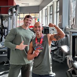 James Dawson Fitness - My client Mike and I after his fitness show win
