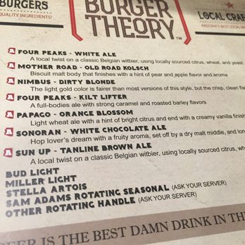 Burger Theory - Completely incorrect descriptions on over half of the list - check out SunUp and Sonoran. - Burgers Near Me - Phoenix, Arizona Burger Theory - Completely incorrect descriptions on over half of the list - check out SunUp and Sonoran. - Burgers Near Me - Phoenix, Arizona