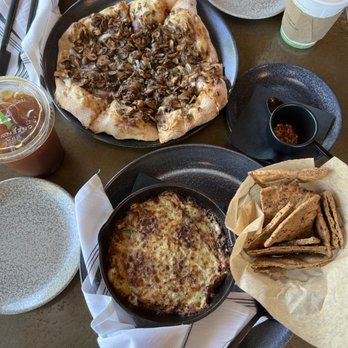 The Lighthouse - Mushroom pizza, Spinach artichoke dip + pita, ice americano, hot latte - Breakfast & Brunch Near Me - South San Francisco, California The Lighthouse - Mushroom pizza, Spinach artichoke dip + pita, ice americano, hot latte - Breakfast & Brunch Near Me - South San Francisco, California