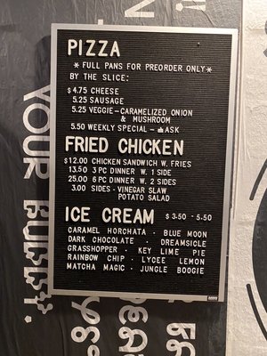Pizza Fried Chicken Ice Cream by null