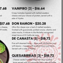 The menu. The menu.