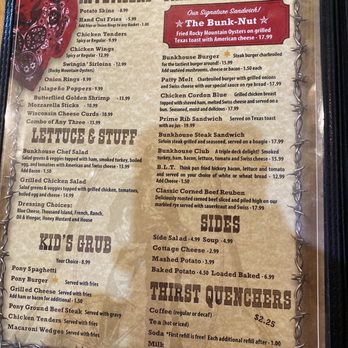 The Bunkhouse Bar and Grill - Menu - Bars Near Me - Cheyenne, Wyoming The Bunkhouse Bar and Grill - Menu - Bars Near Me - Cheyenne, Wyoming