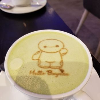 Initium - Green Tea Latte (With BAYMAX) - Hair Salons Near Me - Markham, Ontario