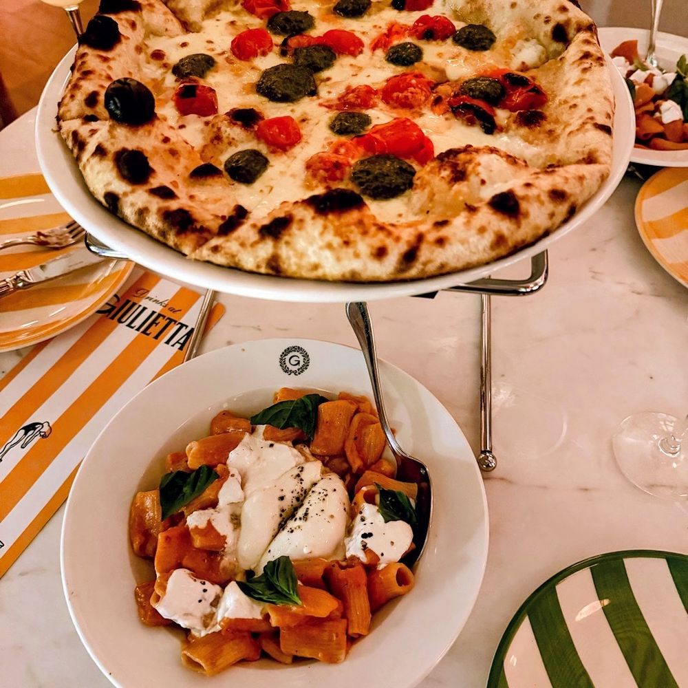 Giulietta - Pomodorini Pizza Rigatoni - Italian Near Me - New York, New York Giulietta - Pomodorini Pizza Rigatoni - Italian Near Me - New York, New York