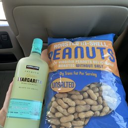 Peanuts for the critters and golden margarita cocktail, it's going to be a good night! Peanuts for the critters and golden margarita cocktail, it's going to be a good night!