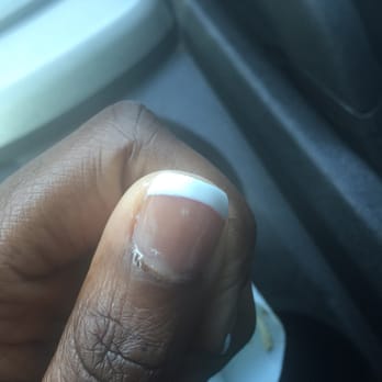 Diamond Nails & Spa - Sloppy and white paint in my nail bed, overall close up, you can see plenty of faults - Nail Technicians Near Me - Fairfield, California Diamond Nails & Spa - Sloppy and white paint in my nail bed, overall close up, you can see plenty of faults - Nail Technicians Near Me - Fairfield, California