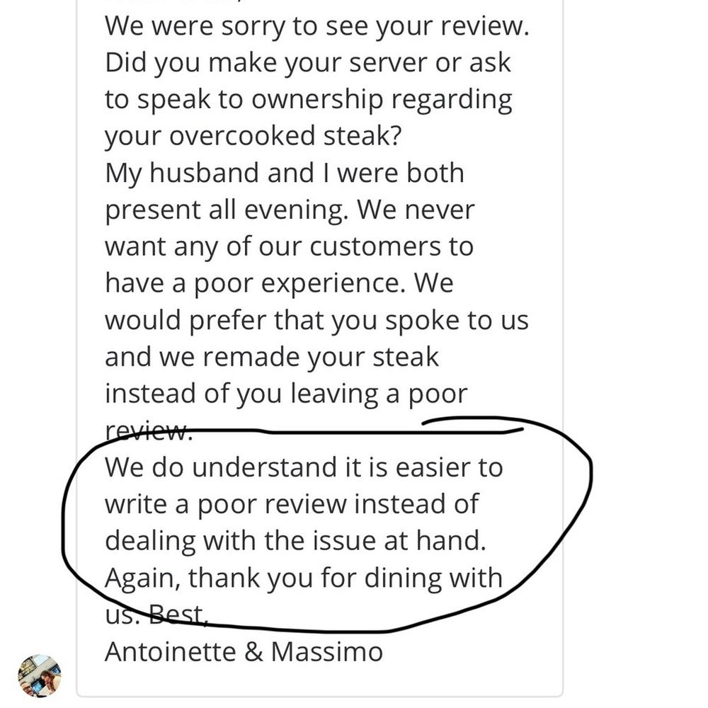 Owners response to my poor review. Now we definitely won't be back. We will stick with Bell's Tavern.