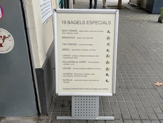 Menu photo 3 19 Bagels Barcelona, B Menu photo 3 19 Bagels Barcelona, B