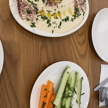 Almazaq Restaurant and Bakery - Hummus with some fresh vegetables for dipping. Smooth and delicious! - Bakeries Near Me - Paterson, New Jersey Almazaq Restaurant and Bakery - Hummus with some fresh vegetables for dipping. Smooth and delicious! - Bakeries Near Me - Paterson, New Jersey