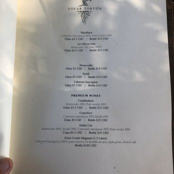 Solar Fortun - Wine menu - Wineries Near Me - Baja California, BCN