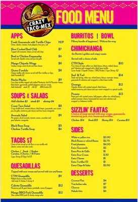 Menu photo 3 Crazy Taco Mex Stamford, CT