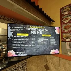 Menu as of 9/12/25
