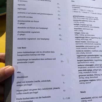Justus - Dinner menu. I say: hello burger! I'll come back and bite you! - German Near Me - Zürich, ZH