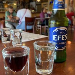 Turkish beer and wine samples