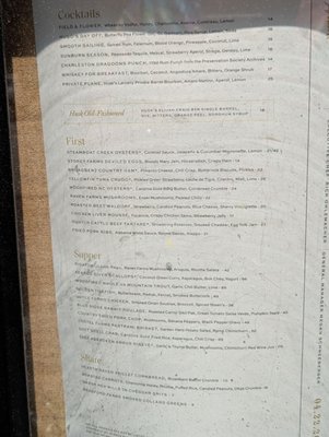 Menu photo 1 Husk Charleston, SC