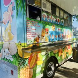 Lucy's truck serving and menu