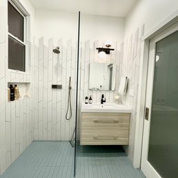 Great craftsmanship in wall tile installation & smart shower valve Great craftsmanship in wall tile installation & smart shower valve