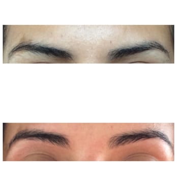 Ana Threading - Top is before and bottom is after. Ana is the best! She can help fix your eyebrows :) - Henna Artists Near Me - Chino, California