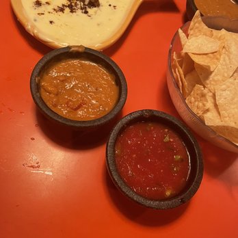 Arriba Mexican Grill - Chips the salsa and beans they give everyone instantly upon arrival! NICE!! And the wonderful Queso Fundito? Chorizo cheese dip - Mexican Near Me - Goodyear, Arizona