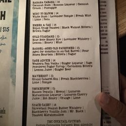 Drink menu Drink menu