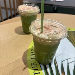 Cherry matcha latte