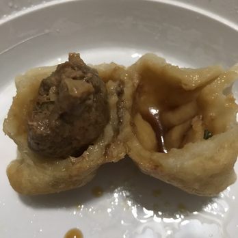 Sechwan Sunrise - Inside of fried dumpling - the outer part is too soggy and flavorless. Meat not much better - Chinese Near Me - Bellevue, Nebraska