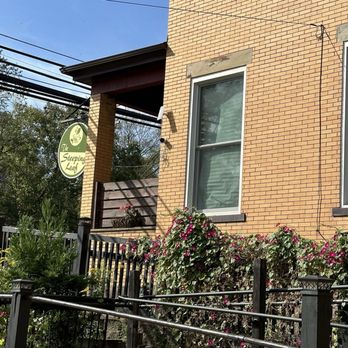 The Steeping Leaf - Side of building from parking lot - Tea Rooms Near Me - Morgan, Pennsylvania