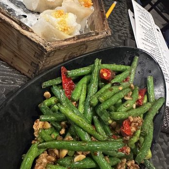 Dragon Beaux - Stir-Fry String Bean w/ Diced Meat, Sea Bass Dumpling - Dim Sum Near Me - San Francisco, California Dragon Beaux - Stir-Fry String Bean w/ Diced Meat, Sea Bass Dumpling - Dim Sum Near Me - San Francisco, California