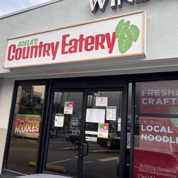 Adela’s Country Eatery - Front of take out eatery, busy during lunch times every time I've gone by! - Hawaiian Near Me - Kaneohe, Hawaii Adela’s Country Eatery - Front of take out eatery, busy during lunch times every time I've gone by! - Hawaiian Near Me - Kaneohe, Hawaii