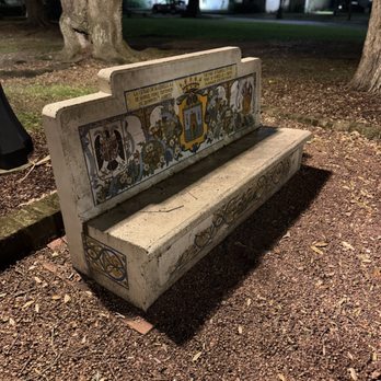 Spanish Plaza - Bench with art - Parks Near Me - Mobile, Alabama