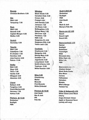 Menu photo 1 Chester Tavern South Bend, WA Menu photo 1 Chester Tavern South Bend, WA