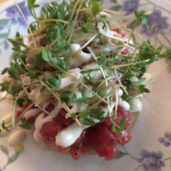 Smalhans - Mackerel topped with micro greens and mustard seeds - Scandinavian Near Me - Oslo, 03