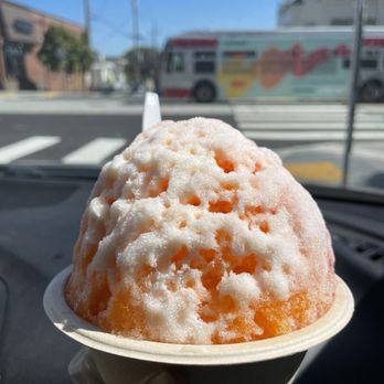 Little Aloha - Large shave ice - half Tiger's blood, half POG - Hawaiian Near Me - San Francisco, California Little Aloha - Large shave ice - half Tiger's blood, half POG - Hawaiian Near Me - San Francisco, California